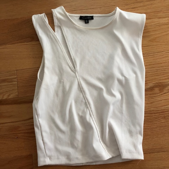 White Tank Top with Slit - Picture 1 of 1